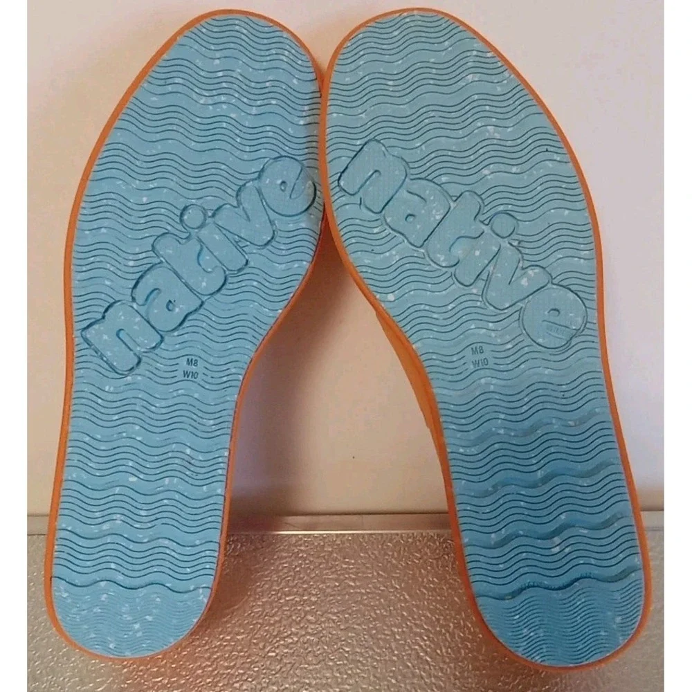 Native Unisex Papaya Orange Rubber Lightweight Deck Casual Shoes Size 10 Men‎ 8